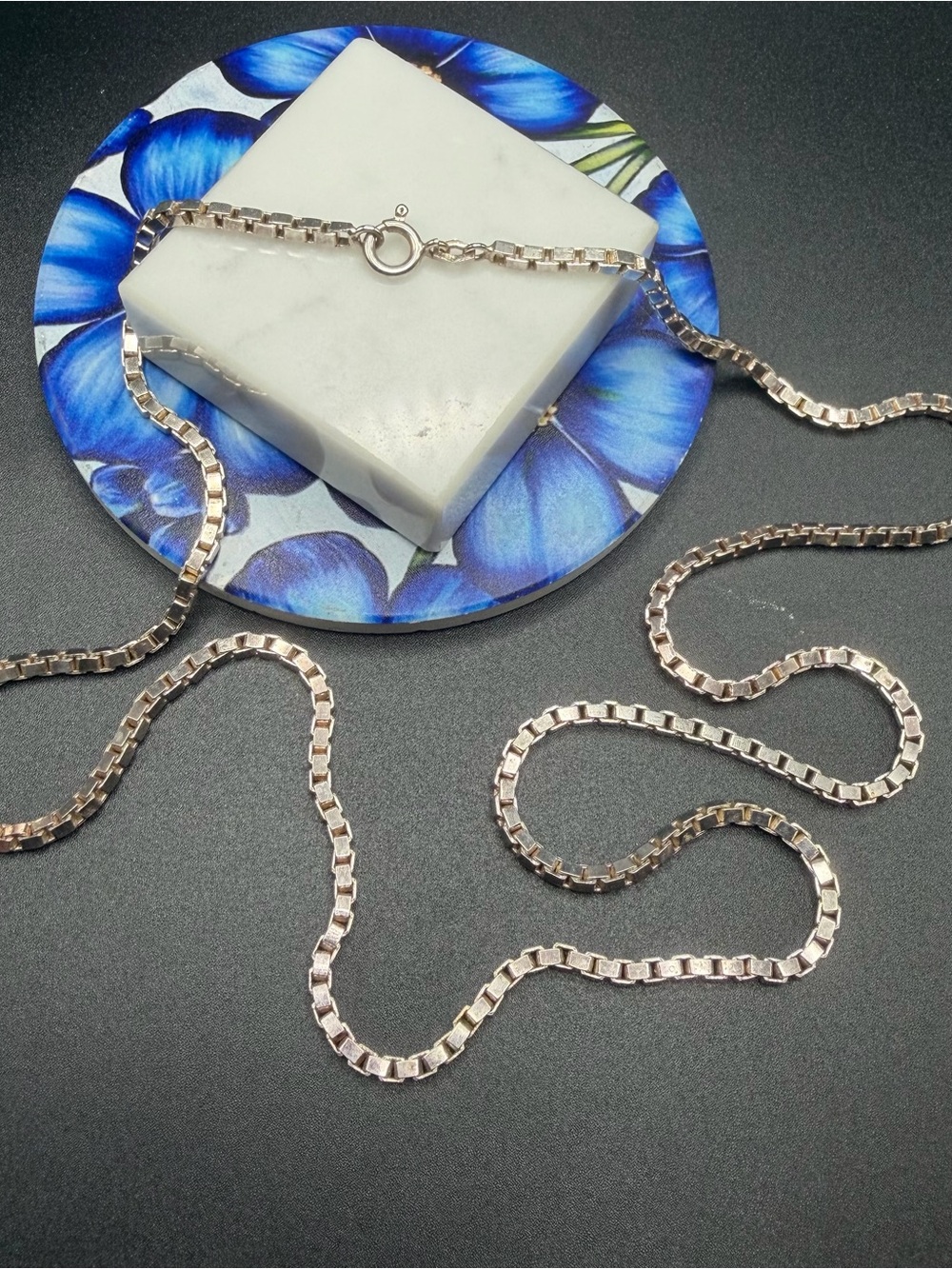Gorgeous 28” Heavy 925 Sterling Silver Box Chain #S32 Vintage 1/8” thick